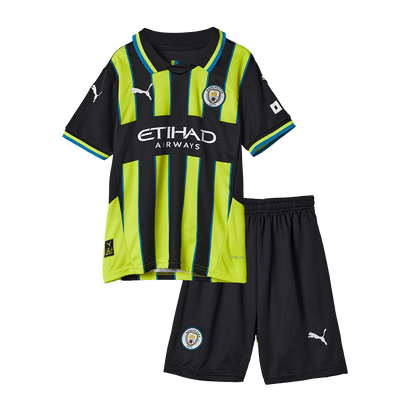 Kid's Manchester City Away  Soccer Jersey Kit(Jersey+Shorts) 2024/25 Top Soccer Jerseys Store