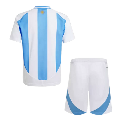 Argentina Home Kids Soccer Jerseys Kit Copa America 2024 Go Game Wear
