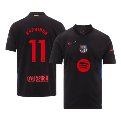 RAPHINHA #11 Barcelona Away  Soccer Jersey 2024/25 -?Spotify Logo Without Text? Top Soccer Jerseys Store
