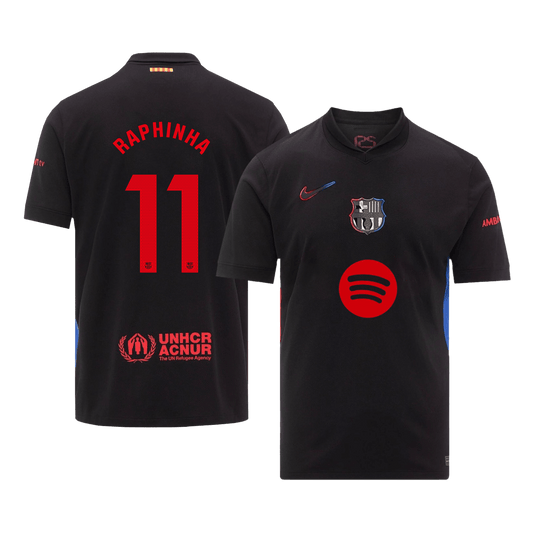 RAPHINHA #11 Barcelona Away  Soccer Jersey 2024/25 -?Spotify Logo Without Text? Top Soccer Jerseys Store