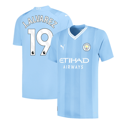 J.ALVAREZ #19 Manchester City Home  Soccer Jersey 2023/24 Top Soccer Jerseys Store