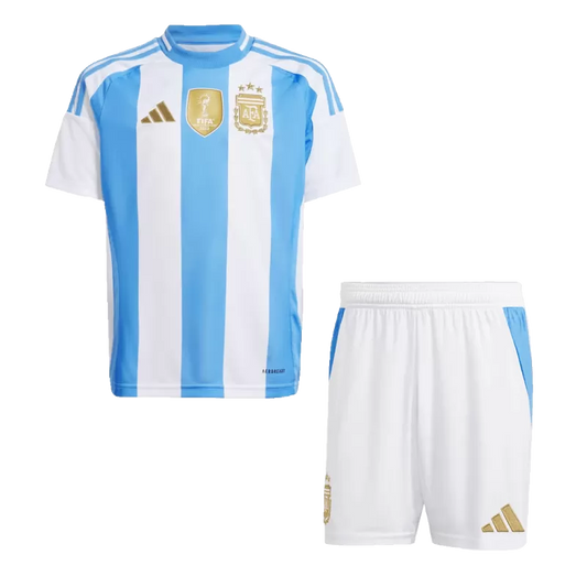 Argentina Home Kids Soccer Jerseys Kit Copa America 2024