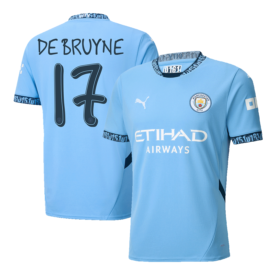 DE BRUYNE #17 Manchester City Home  Soccer Jersey 2024/25 - UCL Top Soccer Jerseys Store