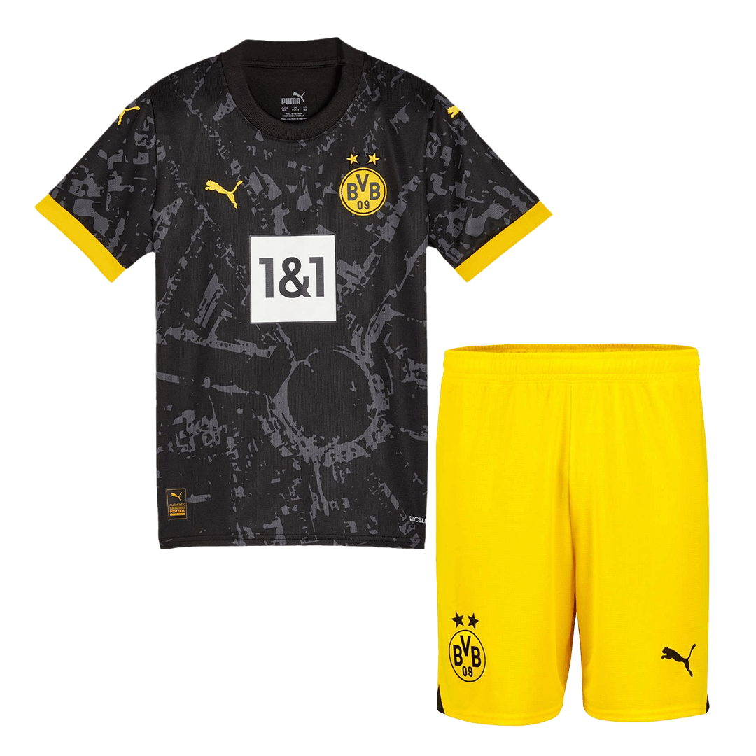 Kid's Borussia Dortmund Away  Soccer Jersey Kit(Jersey+Shorts) 2023/24 Top Soccer Jerseys Store