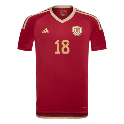 Men's Venezuela ARANGO #18 Home Soccer Jersey Copa América 2024 topsoccerjerseys.com
