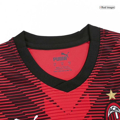 Kid's AC Milan Home  Soccer Jersey Kit(Jersey+Shorts) 2023/24 Top Soccer Jerseys Store