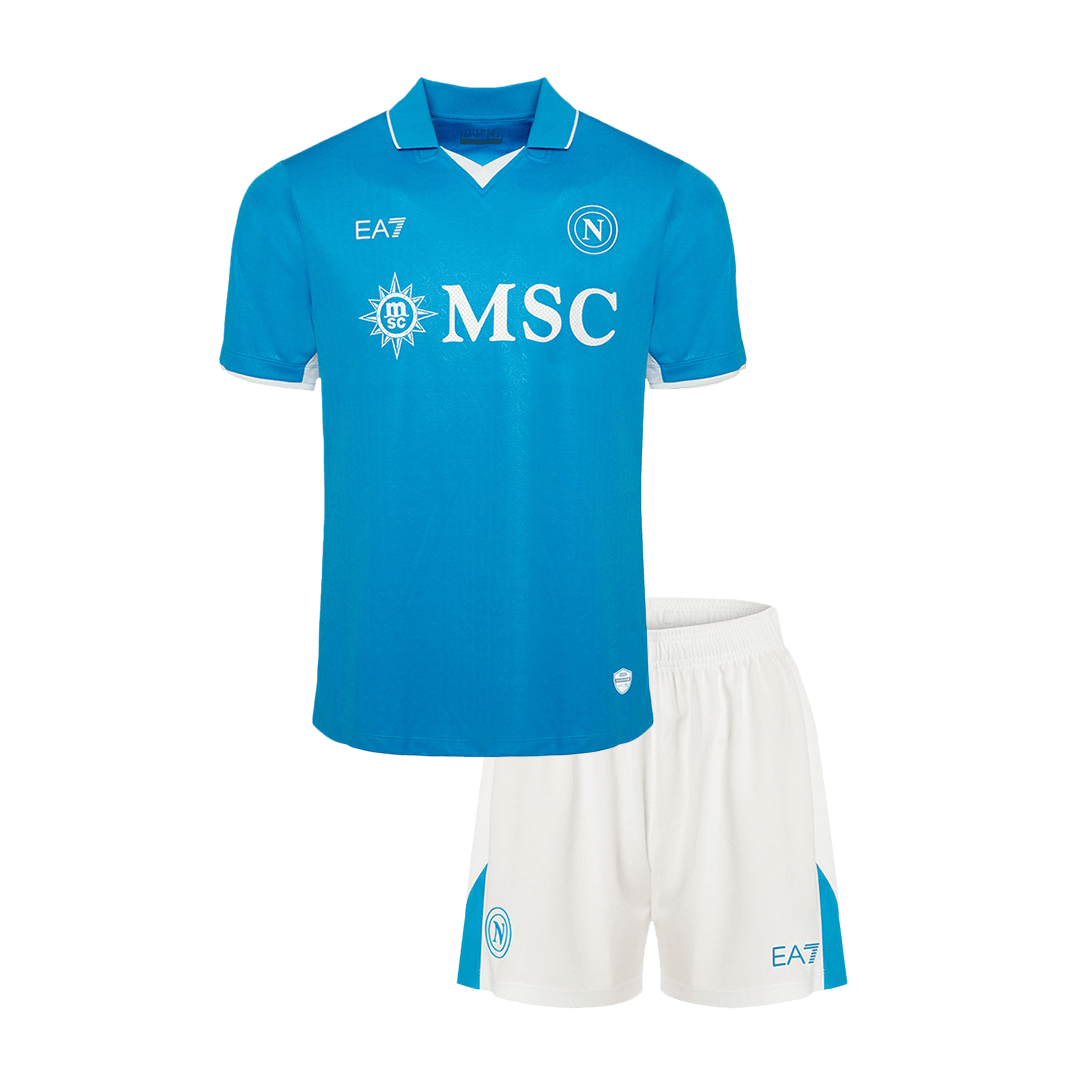 Kid's Napoli Home  Soccer Jersey Kit(Jersey+Shorts) 2024/25 Top Soccer Jerseys Store