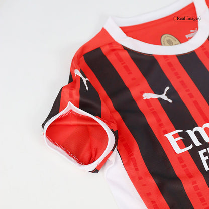 Kid's AC Milan Home  Soccer Jersey Kit(Jersey+Shorts) 2024/25 Top Soccer Jerseys Store