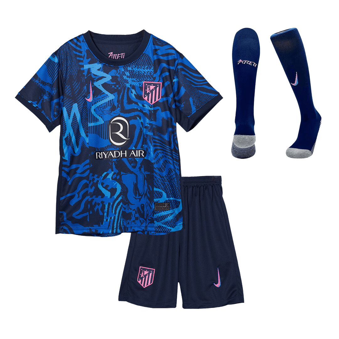 Kid's Atletico Madrid Third Away  Soccer Jersey Kit(Jersey+Shorts+Socks) 2024/25 Top Soccer Jerseys Store