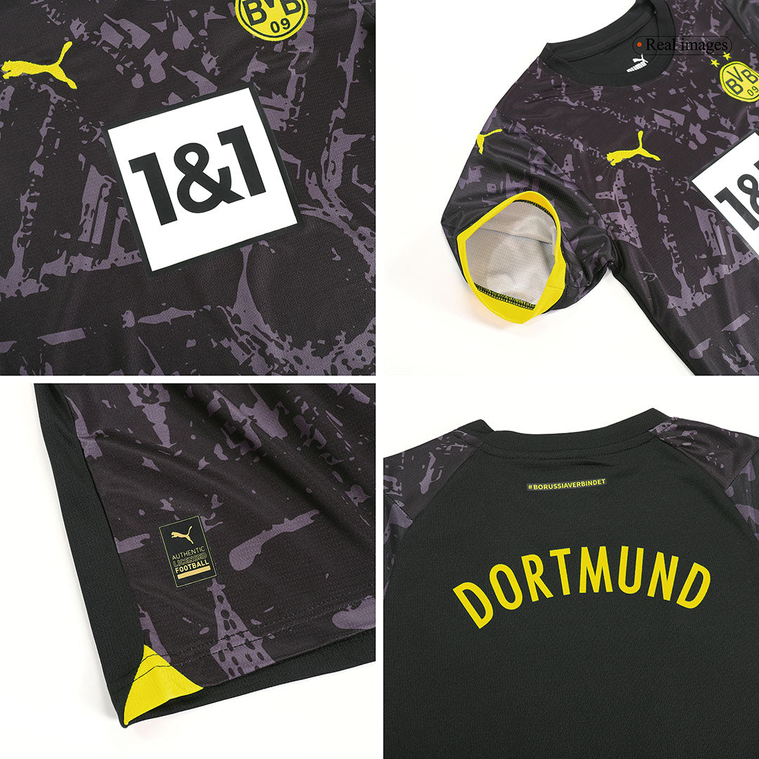 Kid's Borussia Dortmund Away  Soccer Jersey Kit(Jersey+Shorts) 2023/24 Top Soccer Jerseys Store