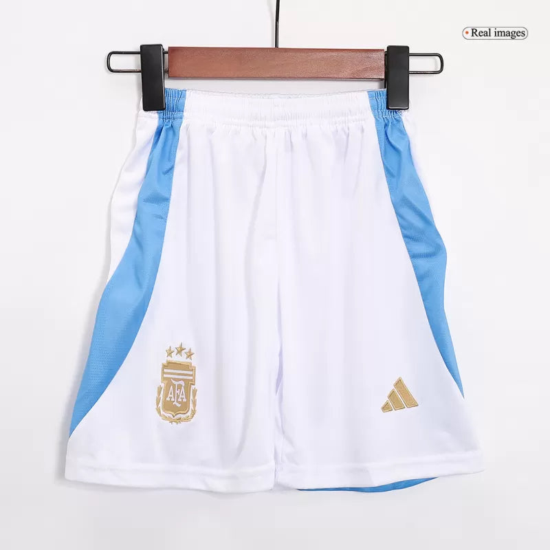 Argentina Home Kids Soccer Jerseys Kit Copa America 2024 Go Game Wear