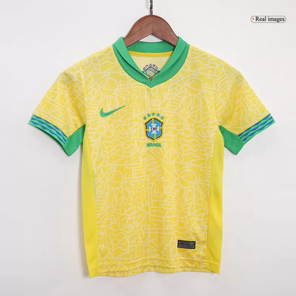 Brazil Kid‘s Home Soccer Jerseys (Jersey+Short) Kit 2024
