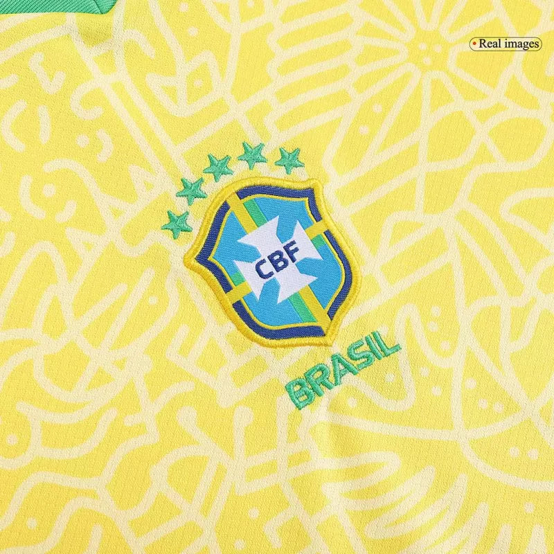 Brazil Kid‘s Home Soccer Jerseys (Jersey+Short) Kit 2024