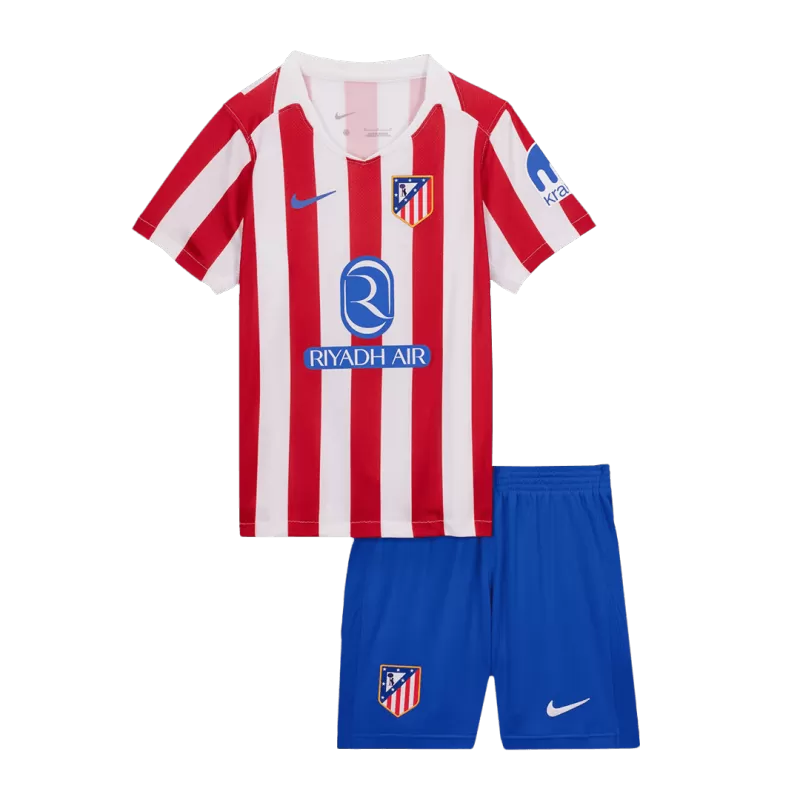 Kid's Atletico Madrid Home Soccer Jersey Kit(Jersey+Shorts) 2025/26