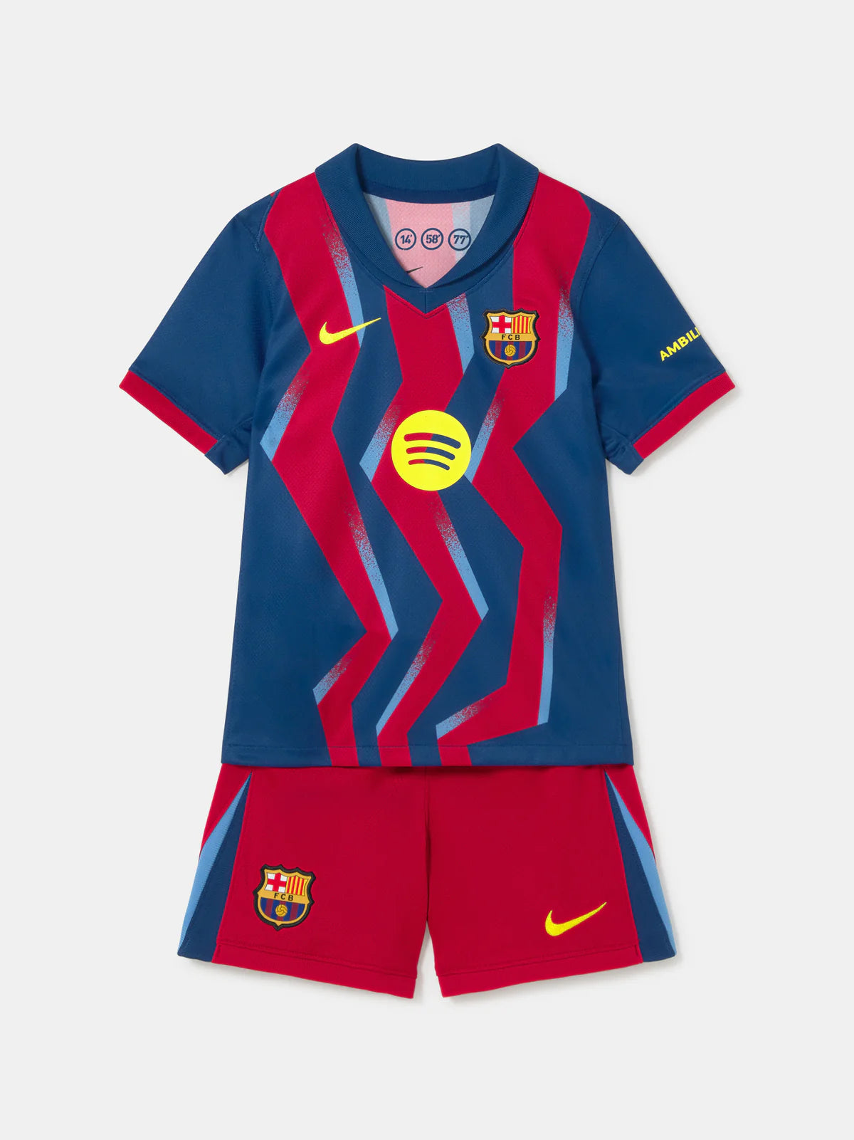Kid‘s Barcelona Fourth Away Soccer Jerseys (Jersey+Short+Socks) Kit 2025/26