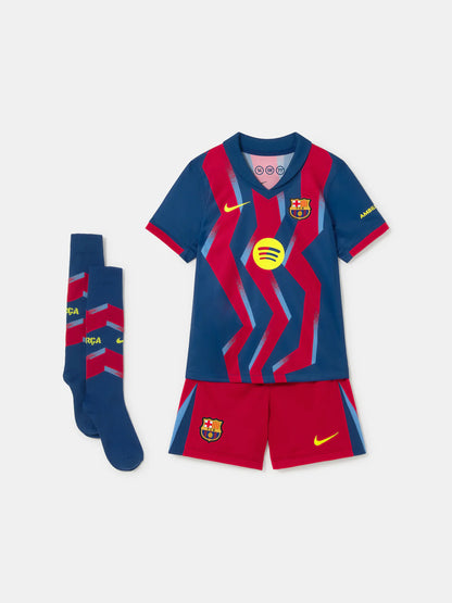 Kid‘s Barcelona Fourth Away Soccer Jerseys (Jersey+Short+Socks) Kit 2025/26