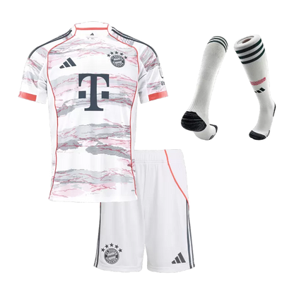 Kid's Bayern Munich Away Soccer Jersey Kit(Jersey+Shorts+Socks) 2025/26