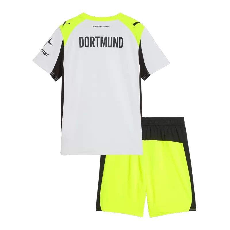 Kid's Borussia Dortmund Away Soccer Jersey Kit (Jersey+Shorts) 2025/26