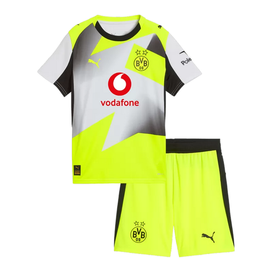 Kit da calcio da trasferta per bambini del Borussia Dortmund (maglia+pantaloncini) 2025/26