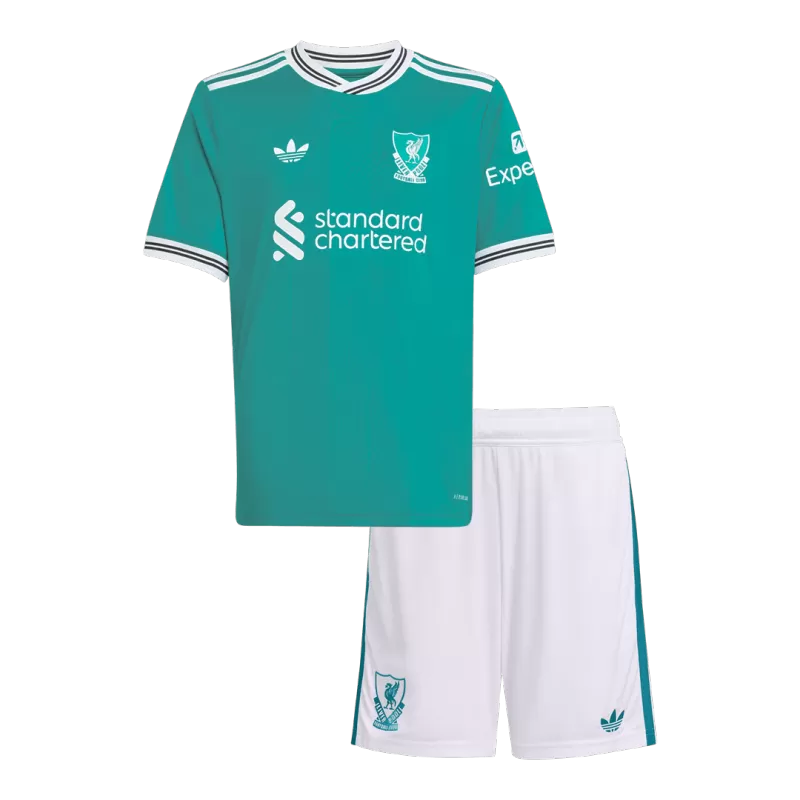 Maglia da calcio Liverpool Third Away per bambini 2025/26 (maglia+pantaloncini)