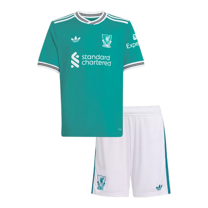 Maglia da calcio Liverpool Third Away per bambini 2025/26 (maglia+pantaloncini)