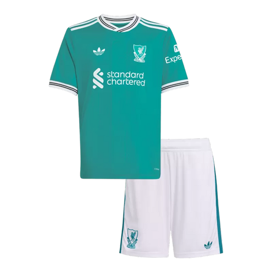 Maglia da calcio Liverpool Third Away per bambini 2025/26 (maglia+pantaloncini)