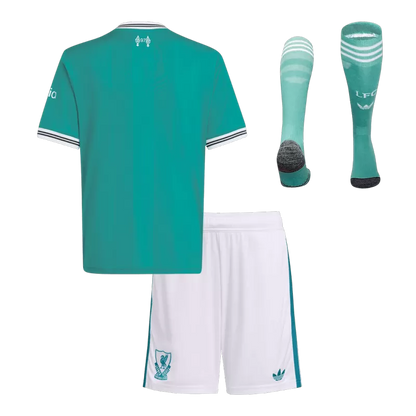 Maglia da calcio Liverpool Third Away per bambini 2025/26 (maglia+pantaloncini+calzini)