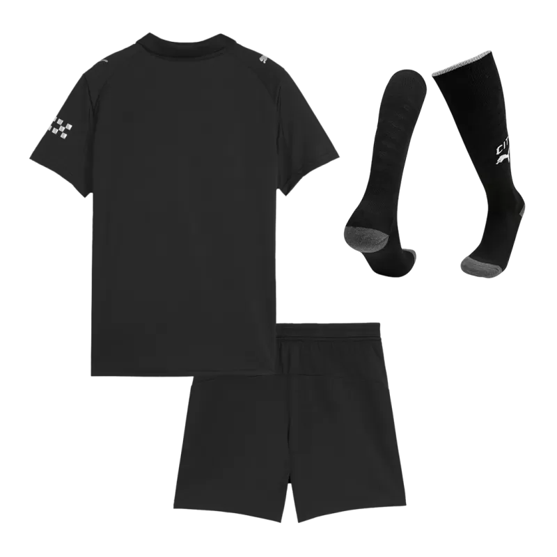 Kit da calcio da trasferta per bambini del Manchester City (maglia+pantaloncini+calzini) 2025/26