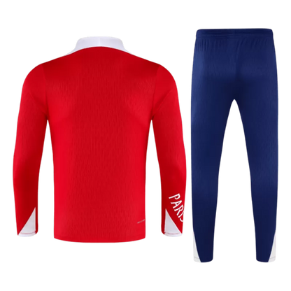 Completo da allenamento PSG con zip a 1/4 (giacca+pantaloni) per bambini 2025/26 - Rosso