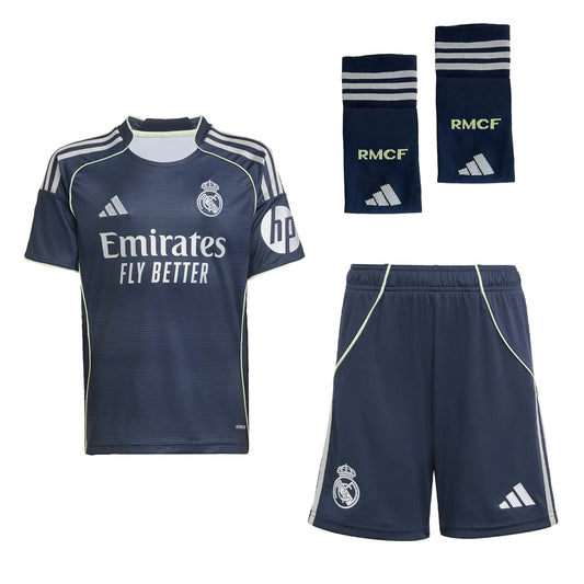 Kid's Real Madrid Away Soccer Jersey Kit(Jersey+Shorts+Socks) 2025/26