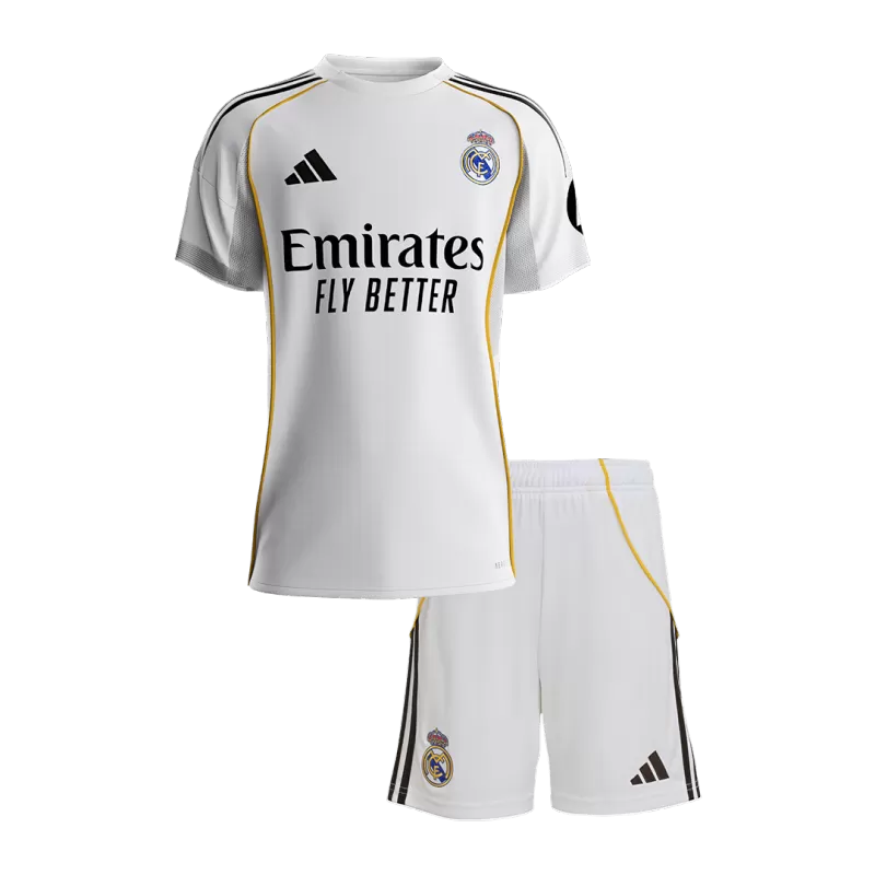 Kit da calcio per bambini Real Madrid Home (maglia+pantaloncini) 2025/26