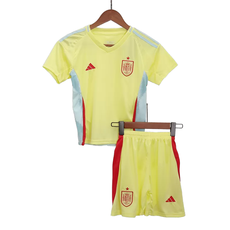 Kid's Spain Away Soccer Jersey Kit(Jersey+Shorts) EURO 2024/25