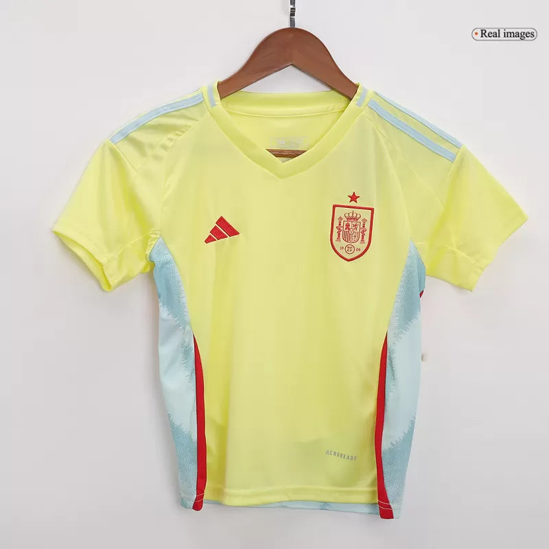 Kid's Spain Away Soccer Jersey Kit(Jersey+Shorts) EURO 2024/25