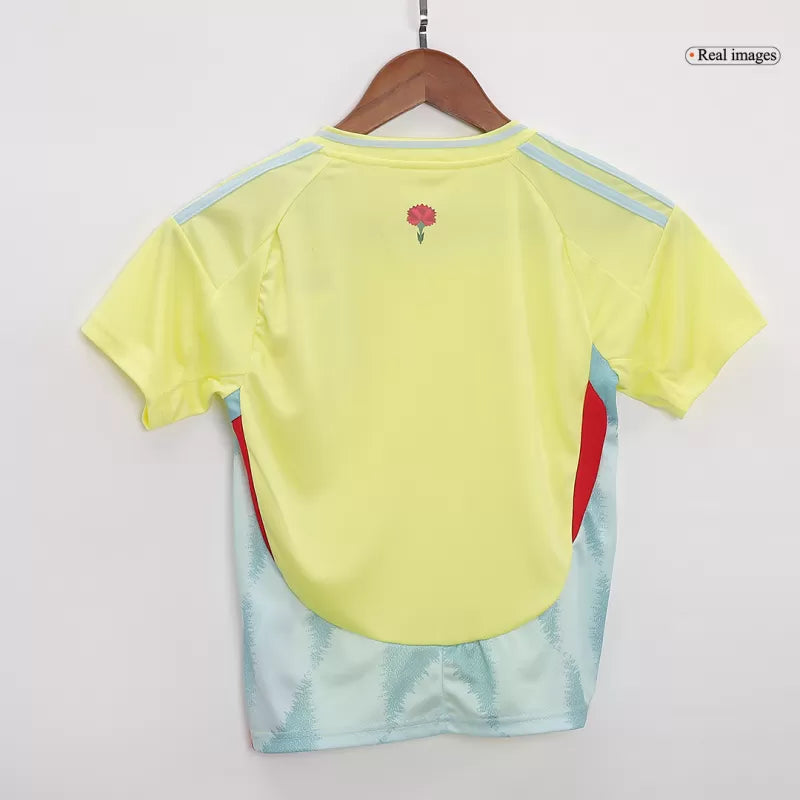 Kid's Spain Away Soccer Jersey Kit(Jersey+Shorts) EURO 2024/25