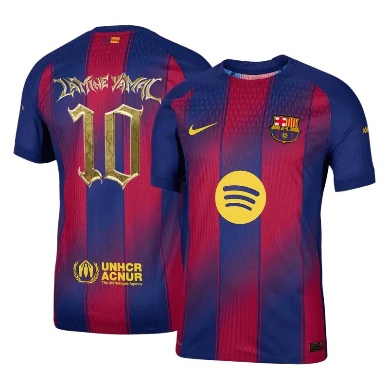 Versione Giocatore LAMINE YAMAL #10 Maglia da Calcio Barcellona Home 2025/26 - Edizione Trofeo Kopa - Vestibilità Slim