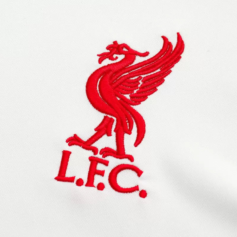 Kit da allenamento Liverpool con cerniera 1/4 per bambini (giacca+pantaloni) 2025/26 - Bianco