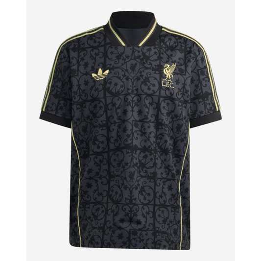 Liverpool LFSTLR Tee Black & Gold Soccer Jersey 2025/26