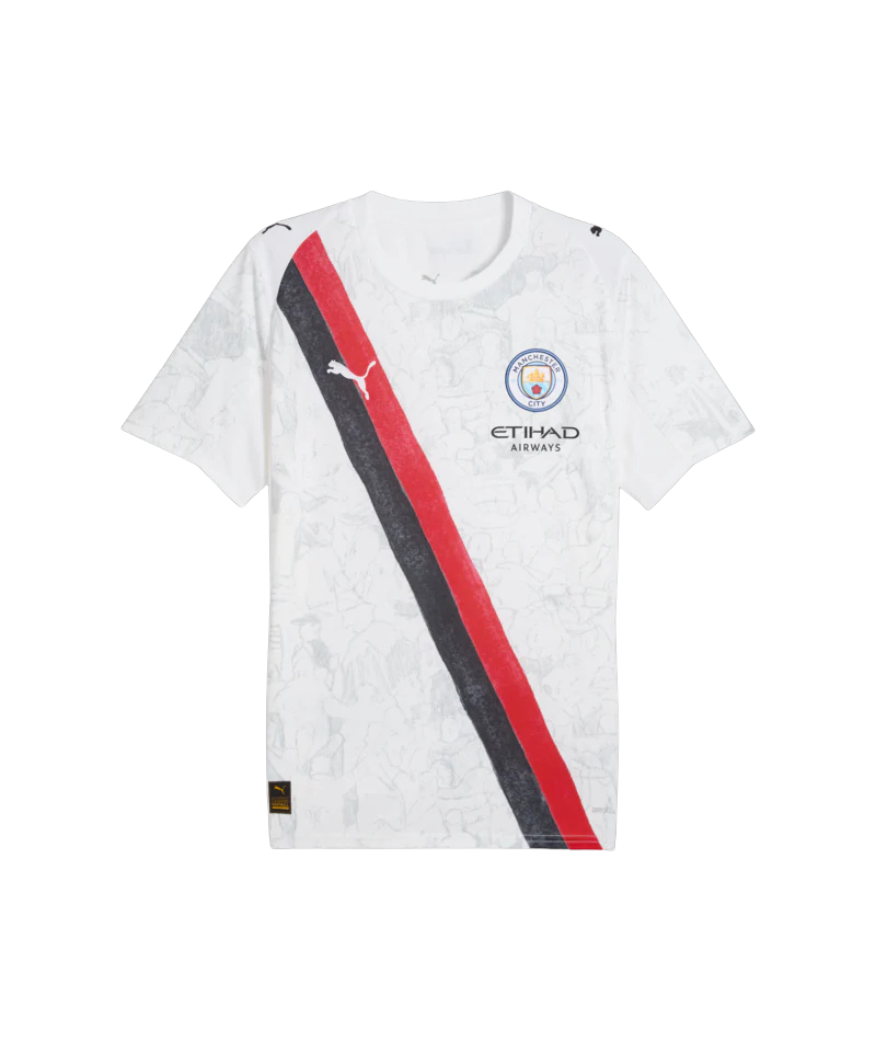 Manchester City KidSuper Men's Soccer Jersey-White/Black
