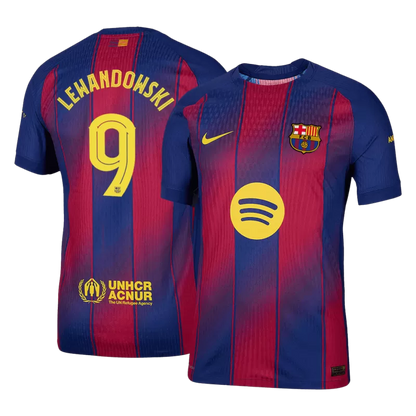 Player Version Barcelona Lewandowski #9 Home 2025/26 Soccer Jersey -  UCL - Slim Fit
