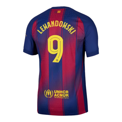 Player Version Barcelona Lewandowski #9 Home 2025/26 Soccer Jersey -  UCL - Slim Fit