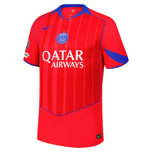 Player Version PSG Third Away Soccer Jersey 2025/26 with UCL Titleholder and Foundation 10 Years Badge and Eiffel Star- Slim Fit
