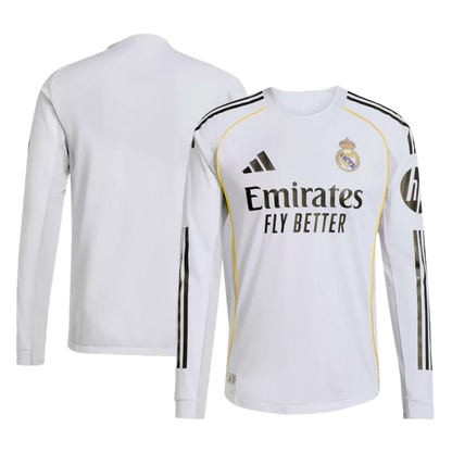 Player Version Real Madrid Home Long Sleeve Soccer Jersey 2025/26 - Slim Fit