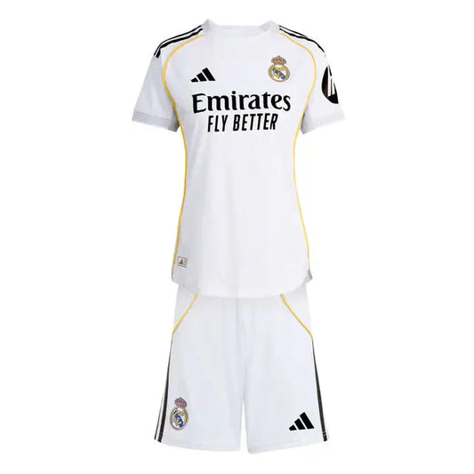Kid's Real Madrid Home Soccer Jersey Kit(Jersey+Shorts) 2025/26 Top Soccer Jerseys Store