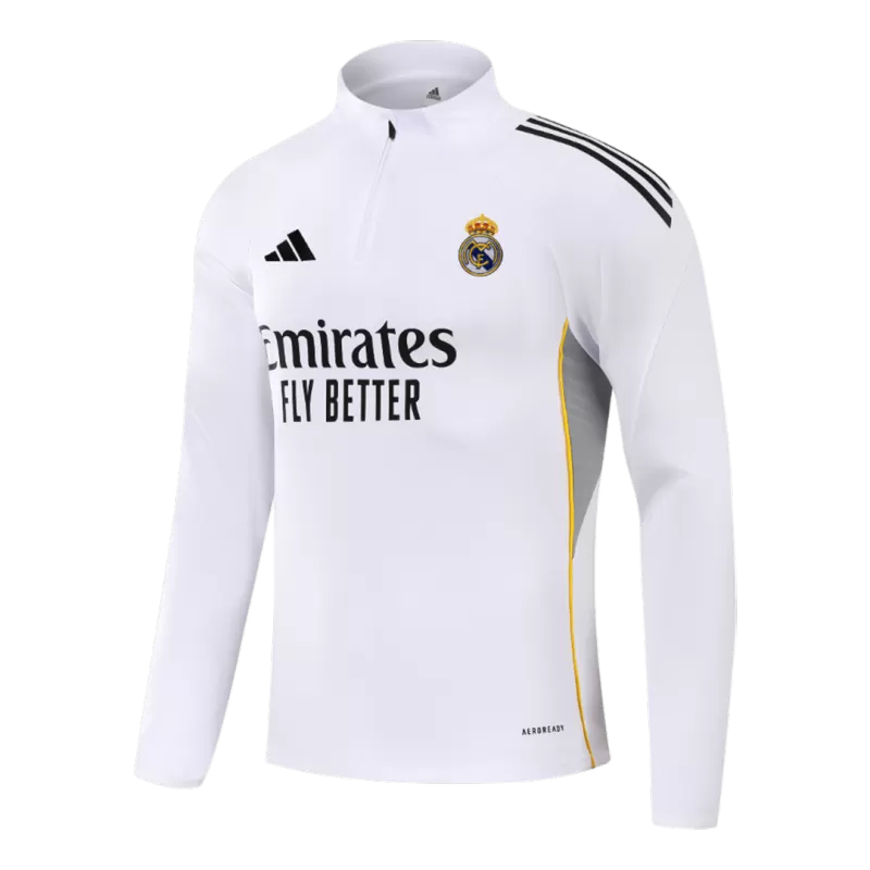 Real Madrid 1/4 Zip Tracksuit Kit (Jacket+Pants) 2025/26 - White