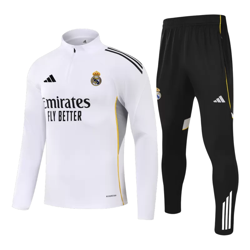 Real Madrid 1/4 Zip Tracksuit Kit (Jacket+Pants) 2025/26 - White