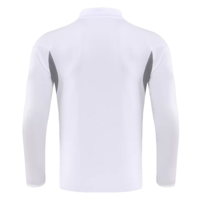Real Madrid 1/4 Zip Tracksuit Kit (Jacket+Pants) 2025/26 - White