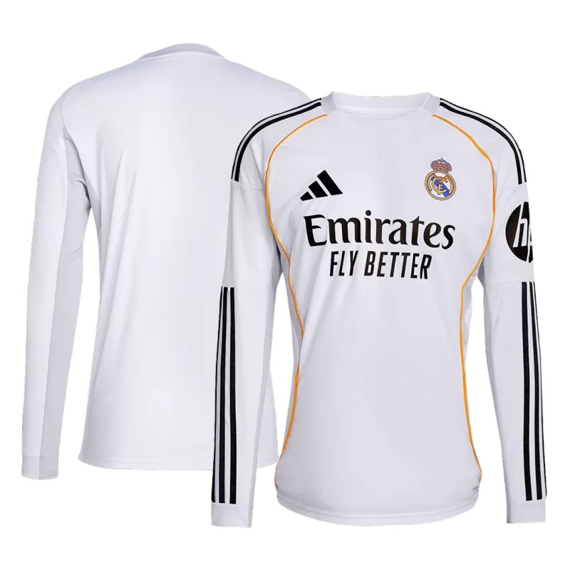 Real Madrid Home Long Sleeve Soccer Jersey 2025/26