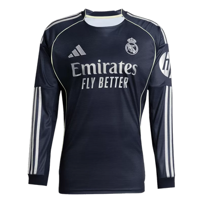 Real Madrid Away Long Sleeve Soccer Jersey 2025/26