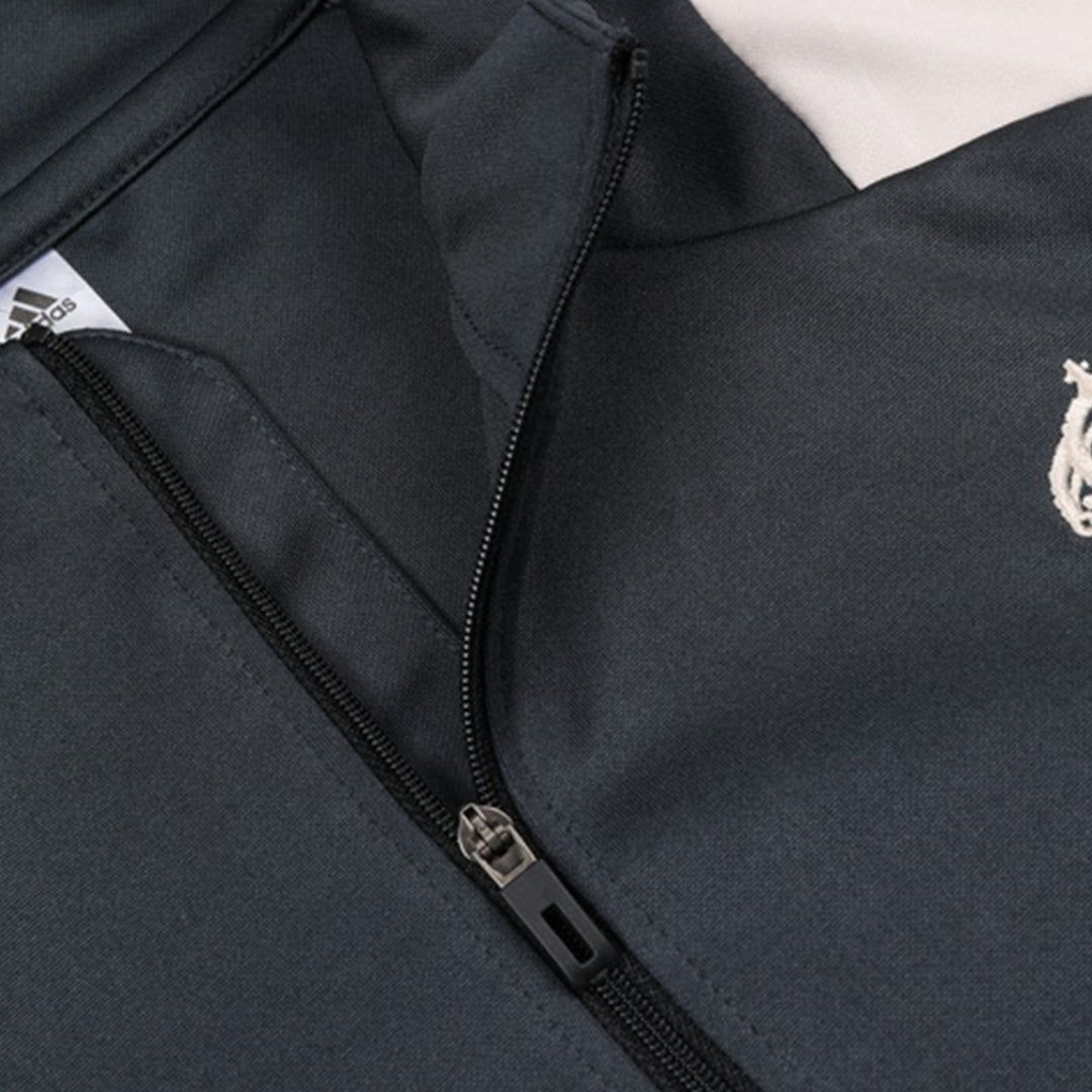 Kid's Real Madrid Zipper Sweatshirt Kit(Top+Pants) 2024/25 Top Soccer Jerseys Store