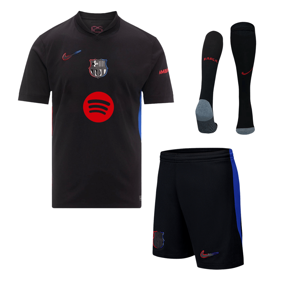 Barcelona Away  Soccer Jersey Kit(Jersey+Shorts+Socks) 2024/25- Spotify Logo Without Text Top Soccer Jerseys Store